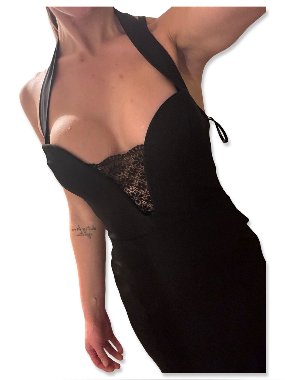 Club L London Black Plunge Halter Formal/Black Tie Gown | Size 6 | worn ONCE - Picture 9 of 12